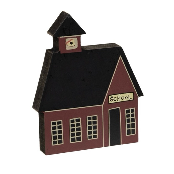 *Village House Block Primitive School Shelf Sitter - Picture 12 of 12